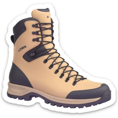 Lowa GTX hiking boots in beige color sticker