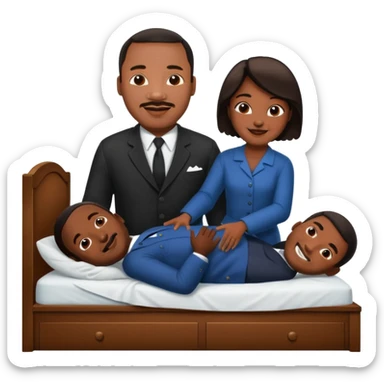 Martin Luther King Jr. helping someone fall off the bed sticker