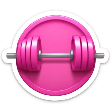 Barbell with 45 lb plates that are pink sticker