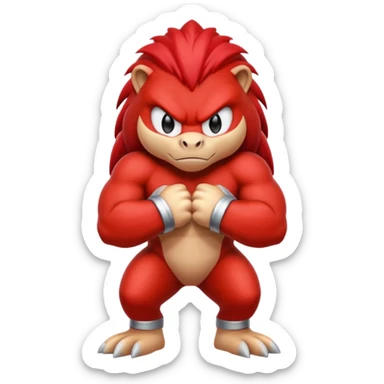 Sonic the hedgehogs friend knuckles a red animal  sticker