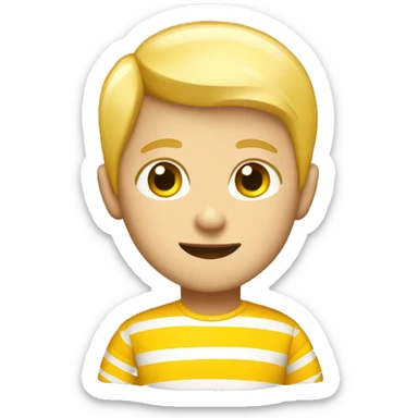 Blonde boy with yellow striped shirt Android emoji sticker