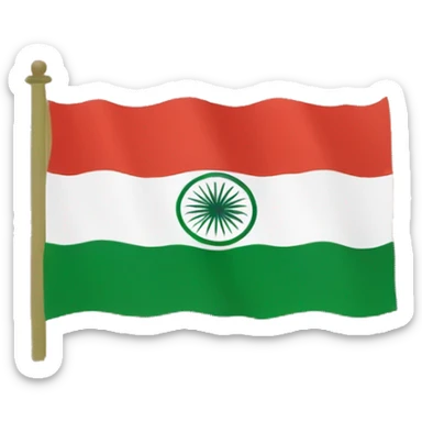 Kashmir flag with red background color and 3 lines on left and symbol in middle sticker