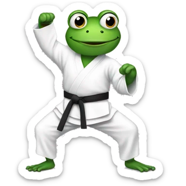 a frog doing karate  sticker