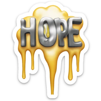 melted word hope sticker