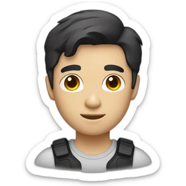 male photographer with short black hair sticker