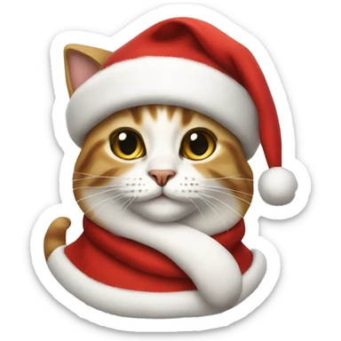 cat dressed as santa claus sticker