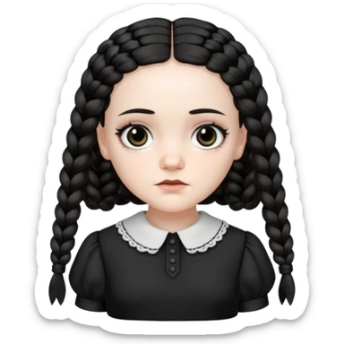 wednesday adam’s 2 braids sticker
