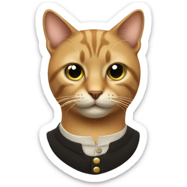 Cat with hANDLEBAR moustache sticker