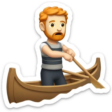 Make a rowboat with a ginger in it who is rowing bad like a loser sticker