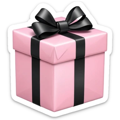 Light pink present with black ribbon bow  sticker