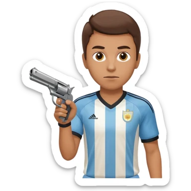haz un turro con una biszera para atras y con un arma remera argentina pero arma de fuego que tenga un revolver  solo sticker