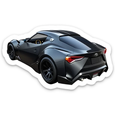  Catwoman’s aerodynamic opulent dark futuristic concept loosely based on 2013 Toyota 86 (flat long straight faceted mechanical body) lightweight stealthy street hot rod drifter  sticker