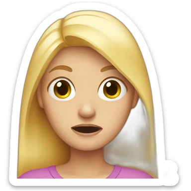 Scared woman with blonde hair sticker