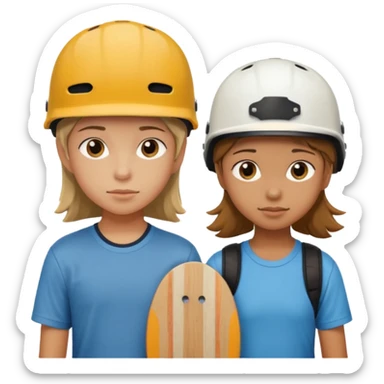 skateboarder girl boy mugshot with helmet sticker