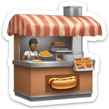 hot dog seller sticker