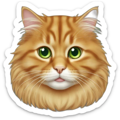 Ginger siberian cat with green eyes sticker