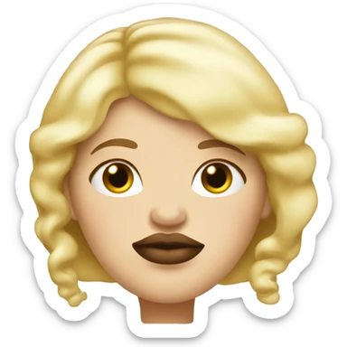 fat Blond woman with big lips and long eyelashes  sticker