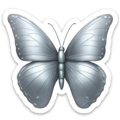silver metallic butterfly sticker