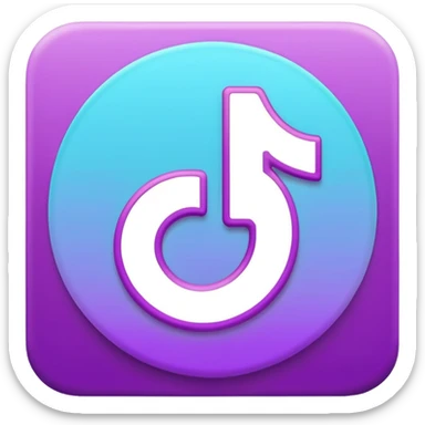 Purple and Cian Symbol of TikTok app sticker