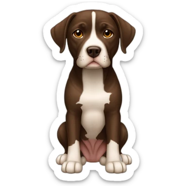 Perro completo Mezcla de labrador pitbull café oscuro y café claro sticker
