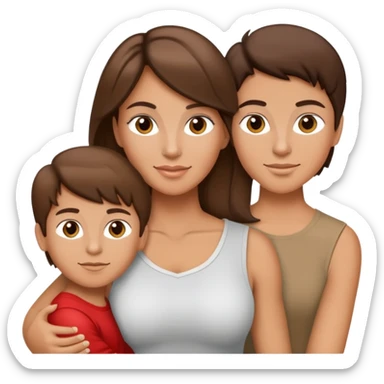 Light brunette beautiful fit mom with 3 sons sticker