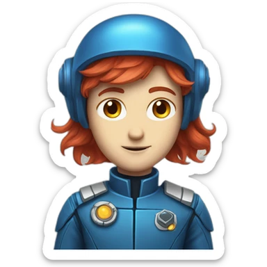 Handsome space captain blue eyes neat red hair sticker