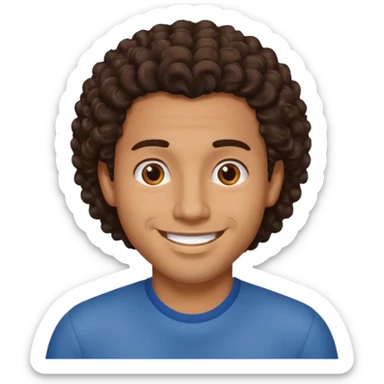 Hispanic man with semi curly hair sticker