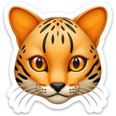 Draw an emoji of the face of an ocelot. Make it schematic. sticker
