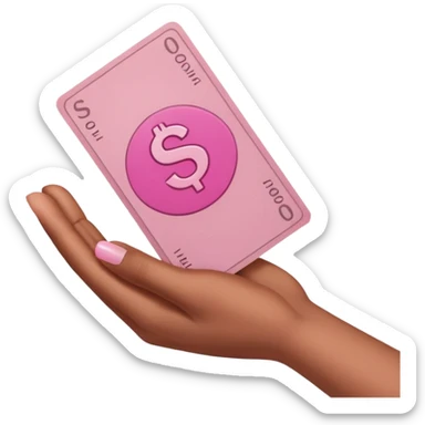 just one hand handling pink money to someone sticker