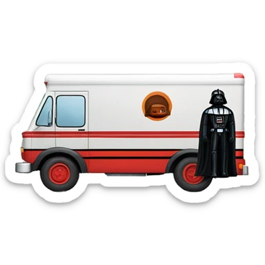 1976 very long mail delivery truck Darth Vader truck  sticker
