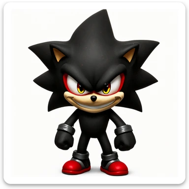 Keep the picture quality and style exactly the same. Make the eyes and mouth a bit scary—add a more intense, menacing stare and a subtle sinister grin. No other changes. sticker