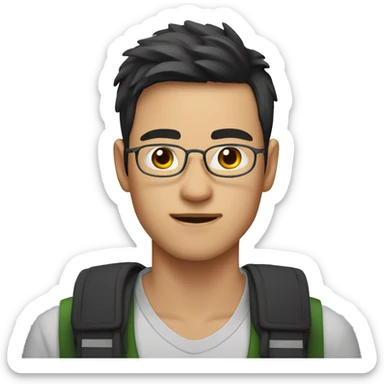 a male student in his 20s in Asia without glasses
 sticker