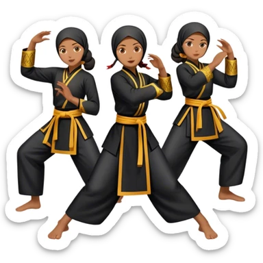 Three Indonesian Pencak silat girls  sticker
