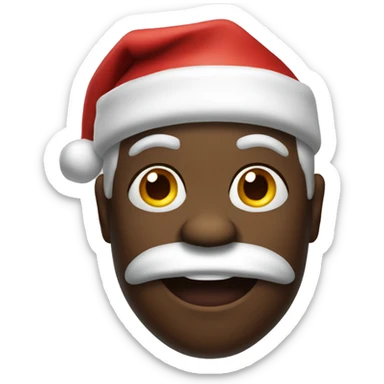Black santa grimacing sticker