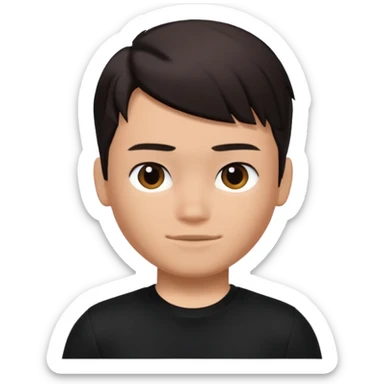 Roblox Avatar whit black shirt and sleek boy har  sticker