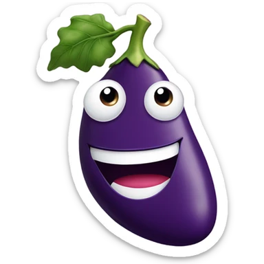 Eggplant happy sticker