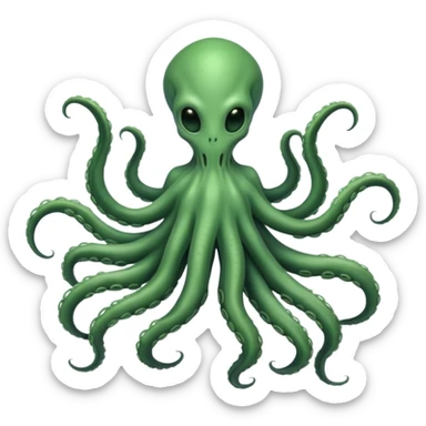 full body humanoid peacefull alien witgh tenticals sticker