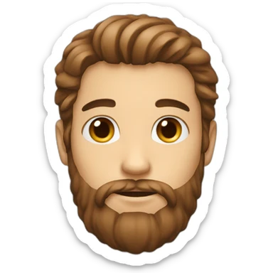 a boy with long beard, the beard are little brown color and hair also sticker