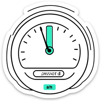 Password strength meter showing strong password sticker