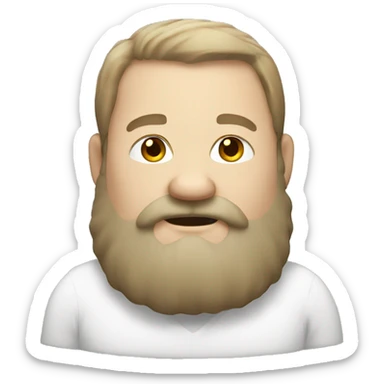 Fat white man with long beard sticker