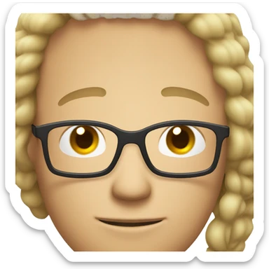 male with gay crl hair and glasss sticker