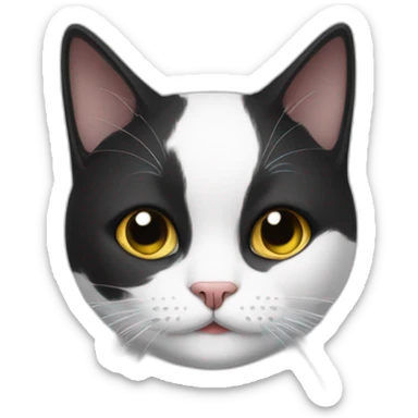 black and white cat with chin beard sticker