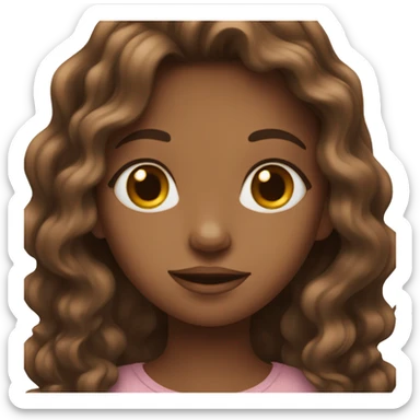 girl with brown wavy hair sending love sticker