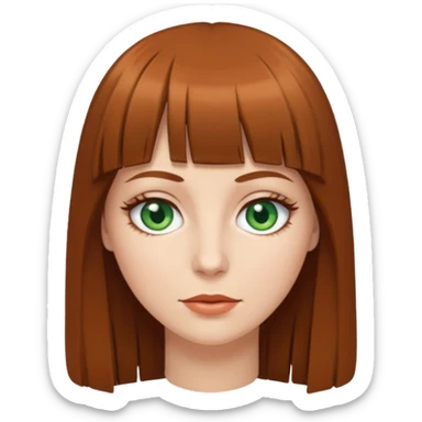 White women with a brown fringe sticker