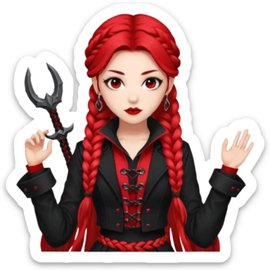 kpop demon hunters rumi purlel hair long braid sticker