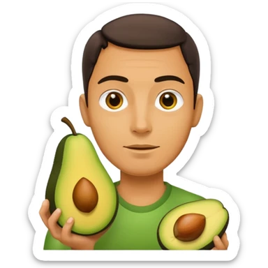 mangoes holding a small avocado sticker