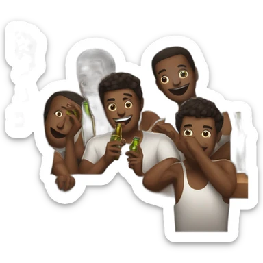 Group of guys pop bottles in nightclub sticker