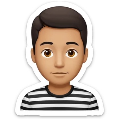 Man with black Striped Shirt not t shirt sticker