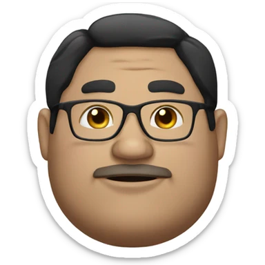 fat man with black hair and glasses sticker
