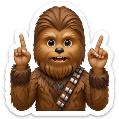chewbacka qui fais le signe "un peu" avec les doigts  sticker